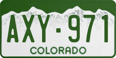 CO license plate AXY971