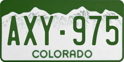 CO license plate AXY975