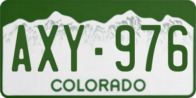 CO license plate AXY976