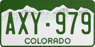 CO license plate AXY979