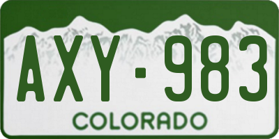 CO license plate AXY983