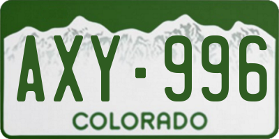 CO license plate AXY996