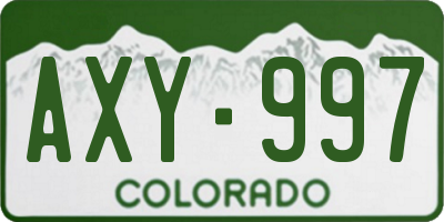 CO license plate AXY997