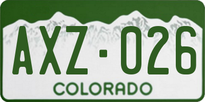 CO license plate AXZ026