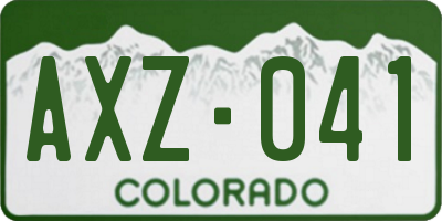CO license plate AXZ041