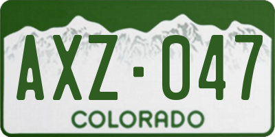 CO license plate AXZ047