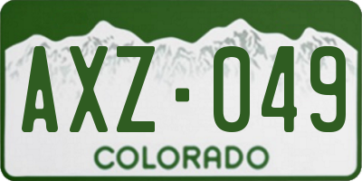 CO license plate AXZ049