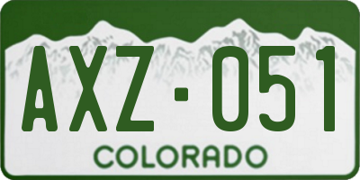 CO license plate AXZ051