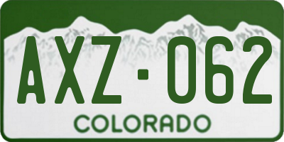 CO license plate AXZ062
