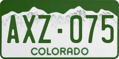 CO license plate AXZ075