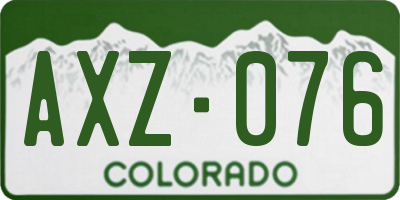 CO license plate AXZ076
