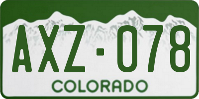 CO license plate AXZ078