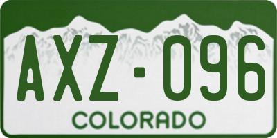CO license plate AXZ096