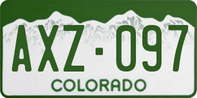 CO license plate AXZ097
