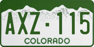 CO license plate AXZ115