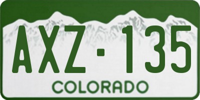 CO license plate AXZ135
