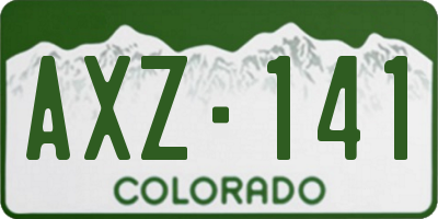CO license plate AXZ141