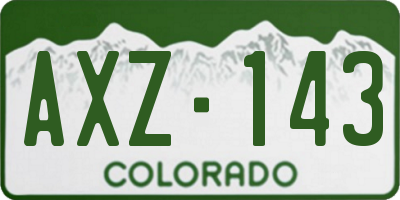 CO license plate AXZ143