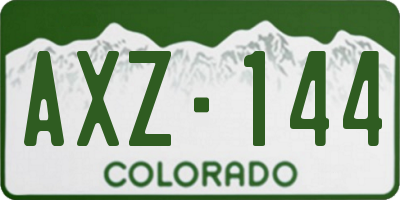 CO license plate AXZ144