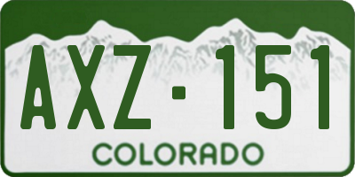 CO license plate AXZ151