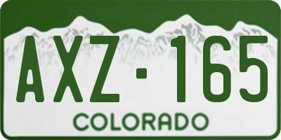 CO license plate AXZ165