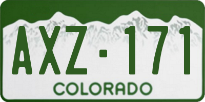 CO license plate AXZ171
