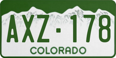 CO license plate AXZ178