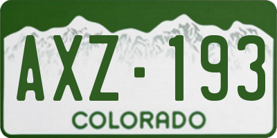 CO license plate AXZ193