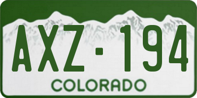 CO license plate AXZ194