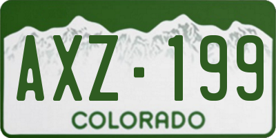 CO license plate AXZ199