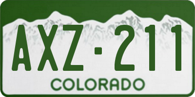 CO license plate AXZ211