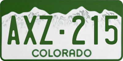 CO license plate AXZ215