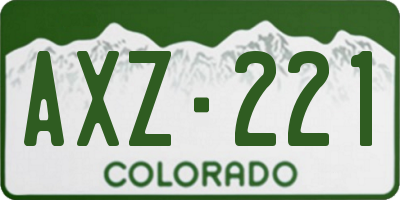 CO license plate AXZ221