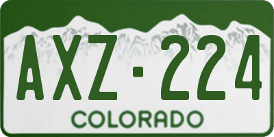 CO license plate AXZ224