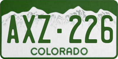 CO license plate AXZ226