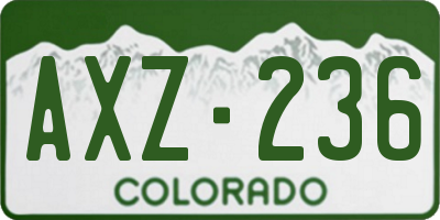 CO license plate AXZ236