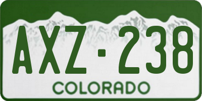 CO license plate AXZ238