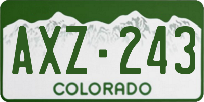 CO license plate AXZ243