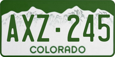 CO license plate AXZ245