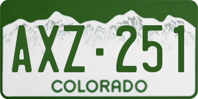 CO license plate AXZ251
