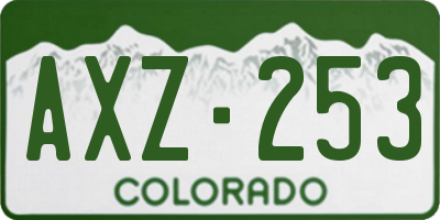 CO license plate AXZ253