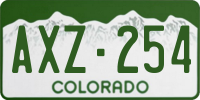 CO license plate AXZ254
