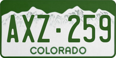 CO license plate AXZ259