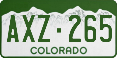 CO license plate AXZ265