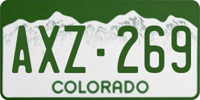 CO license plate AXZ269