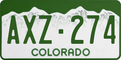 CO license plate AXZ274