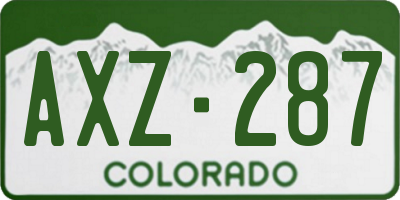 CO license plate AXZ287