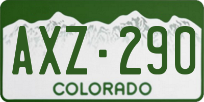 CO license plate AXZ290