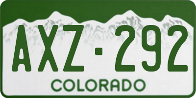 CO license plate AXZ292