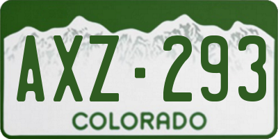 CO license plate AXZ293